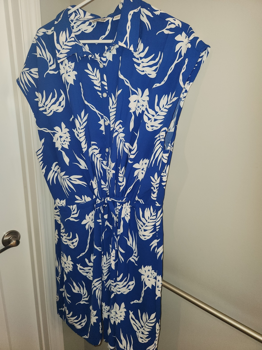 Lands' End Blue and White Floral Romper - Picture 3 of 3